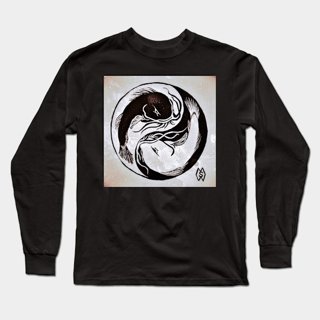 Catfish Yin Yang Long Sleeve T-Shirt by Matt Starr Fine Art